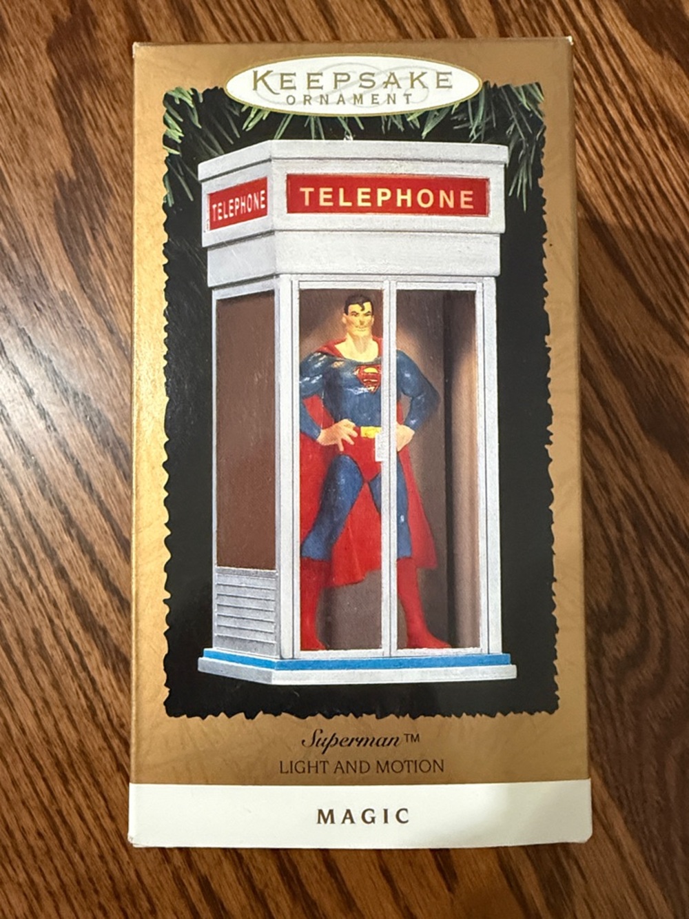 Hallmark Superman Light and Motion Ornament - Red, Blue, Gold, White